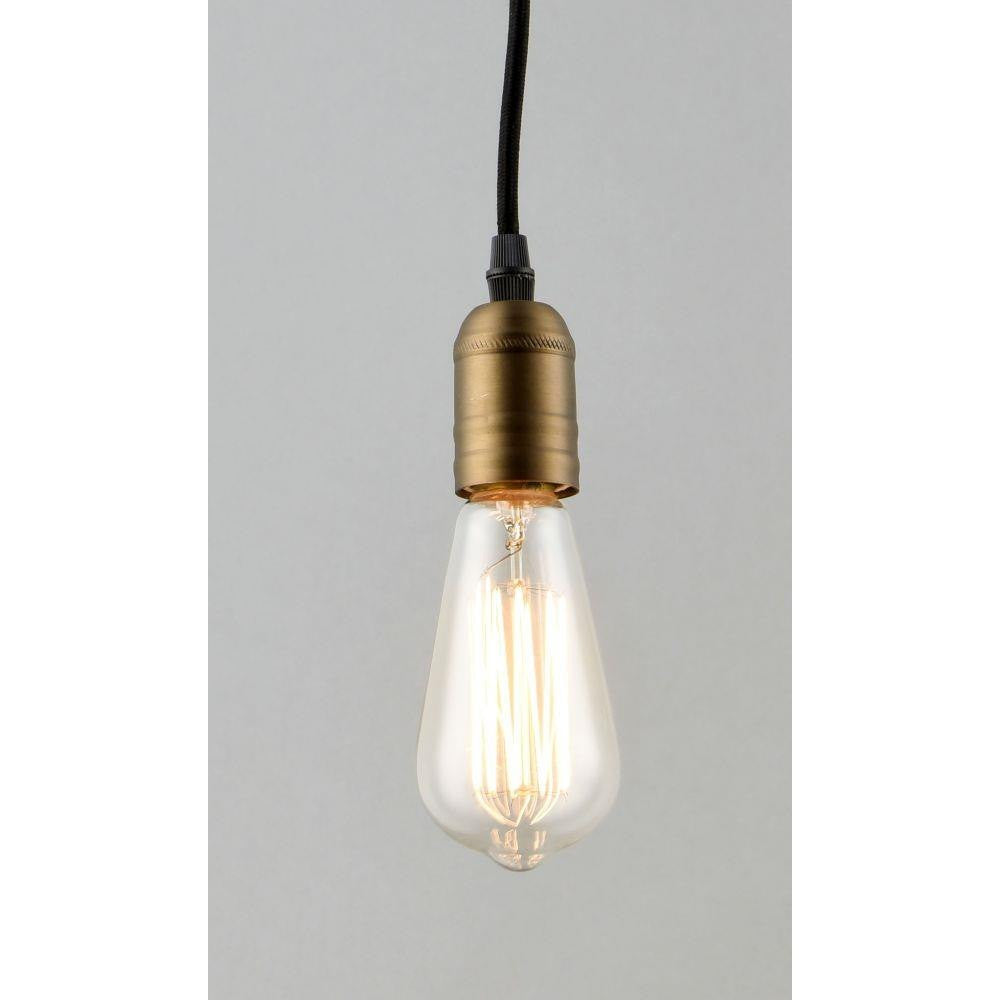 Maxim Lighting 12121BKAB Early Electric 1 Light Mini Pendant in Black/Antique Brass with Edison Bulb