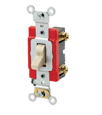 Leviton 1221-7LI Toggle Switch, 20 Amp, 277 Volt, lvory Finish
