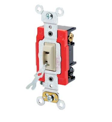 Leviton 1223-2IL Locking Toggle Switch, 20 Amp, 120/277 Volt, Ivory Finish