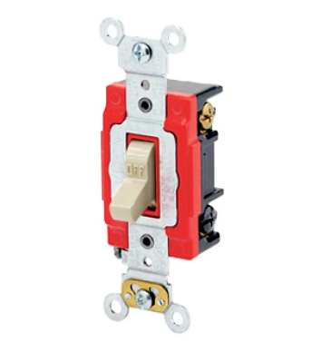 Leviton 1223-2I Toggle Switch, 20 Amp, 120/277 Volt, lvory Finish