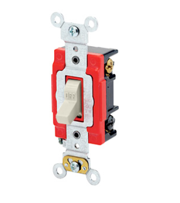 Leviton 1223-2T Toggle Switch, 20 Amp, 120/277 Volt, Light Almond Finish