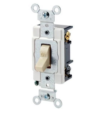 Leviton 1223-SI Toggle Switch, 20 Amp, 120/277 Volt, lvory Finish