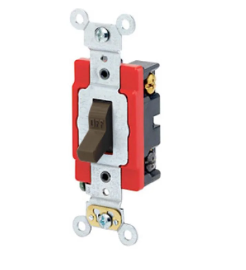 Leviton 1224-2 Toggle Switch, 20 Amp, 120/277 Volt, Brown Finish