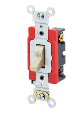Leviton 1224-2I Toggle Switch, 20 Amp, 120/277 Volt, lvory Finish