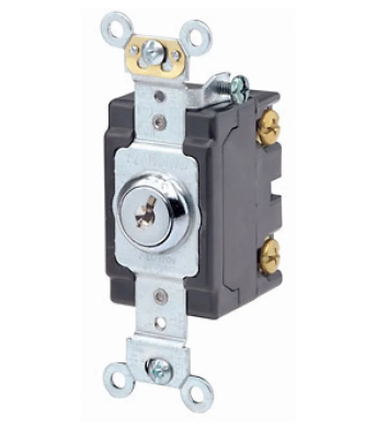 Leviton 1224-2KL Key Locking 4-Way AC Quiet Switch, 20 Amp, 120/277 Volt