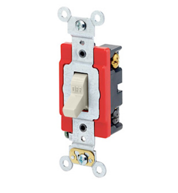 Leviton 1224-2T Toggle Switch, 20 Amp, 120/277 Volt, Light Almond Finish