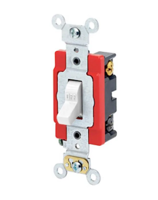 Leviton 1224-2W Toggle Switch, 20 Amp, 120/277 Volt, White Finish
