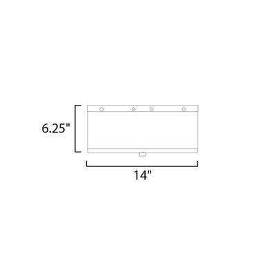 Maxim Lighting 12243OFSBR Clover Flush Mount dimensions diagram - 14 inch width by 6.25 inch height