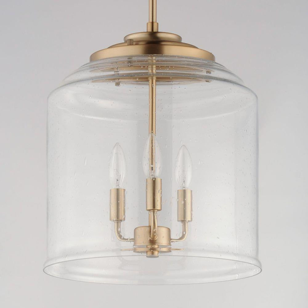 Maxim Lighting 12273CDHR Acadia 3 Light Heritage Brass Pendant Ceiling Light - Close-Up Front View