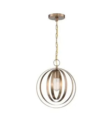 Nuvo 60-7056 Pendleton Series Pendant Light, Wattage 100W, Burnished Brass