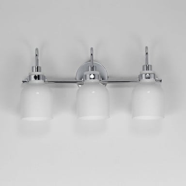Maxim Lighting 12333WTPC Milk 3 Light 22 Inch Polished Chrome Bath Vanity Wall Light - Front View Polished Chrome Finish