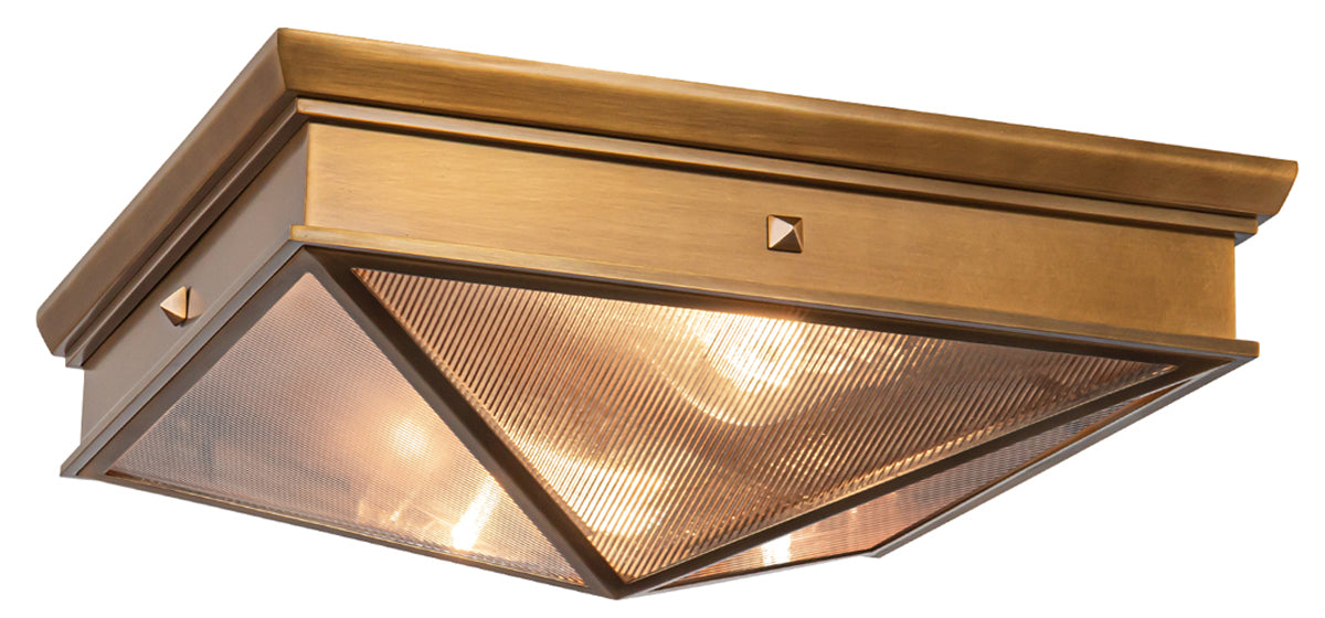 Alora Lighting FM332615VBCR Cairo 2 Light 14.63 inch Vintage Brass Flush Mount Ceiling Light