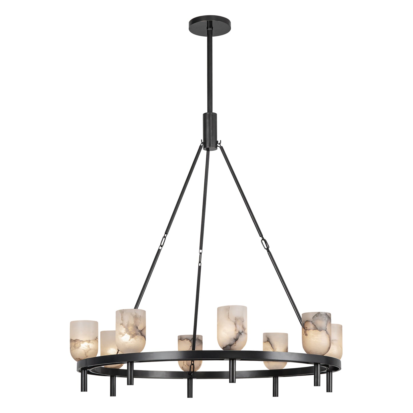 Alora Lighting CH338836UBAR Lucian 8 Light 36.13 inch Chandelier Ceiling Light in Urban Bronze and Alabaster