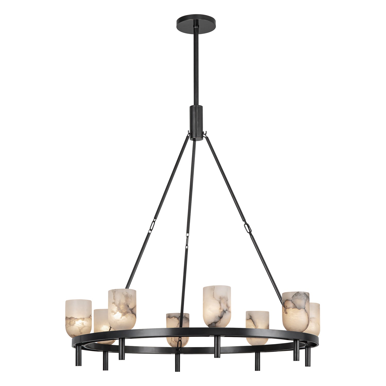 Alora Lighting CH338836UBAR Lucian 8 Light 36.13 inch Chandelier Ceiling Light in Urban Bronze and Alabaster