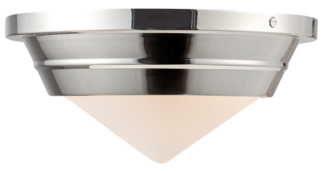 Alora Lighting FM348010PNOP Willard 1 Light 10.13 inch Polished Nickel Flush Mount Ceiling Light in Opal Glass