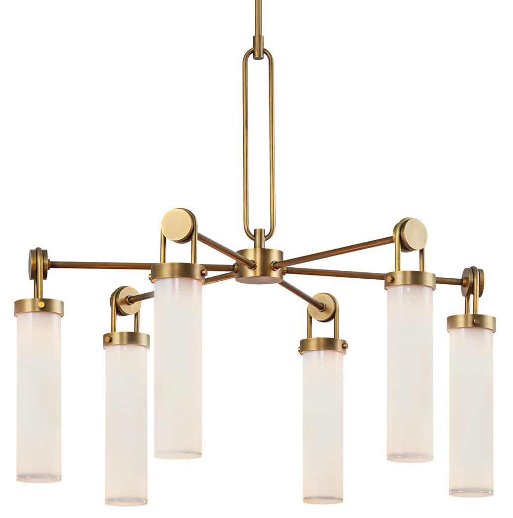 Alora Lighting CH355632VBGO Wynwood 6 Light 32.13 inch Vintage Brass Chandelier Ceiling Light