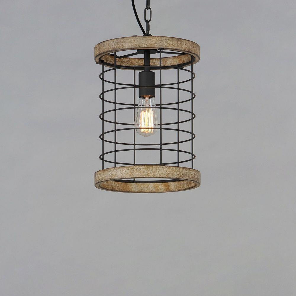 Maxim Lighting 12519DWBK Homestead 1 Light Black Pendant Ceiling Light - Angle View