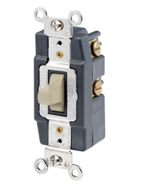 Leviton 1257-I Grounding Momentary Contact Toggle Switch, 20 Amp, 120/277 Volt, Ivory
