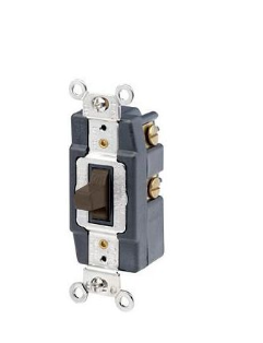 Leviton 1257 Grounding Momentary Contact Toggle Switch, 20 Amp, 120/277 Volt, Ivory