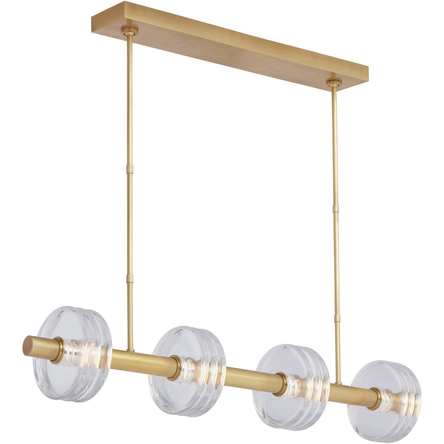 Visual Comfort Architectural KWLS20927CNB Kelly Wearstler Laurel 4 Light 46.7 inch Natural Brass Linear Chandelier Ceiling Light