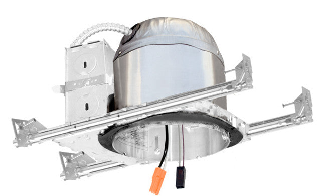 Elco Lighting EL760ICDXA-EM 6" 0-10V Shallow New Construction Dedicated LED Housing With Emergency Backup - 24W Max. - 120/277V - Silver/Red