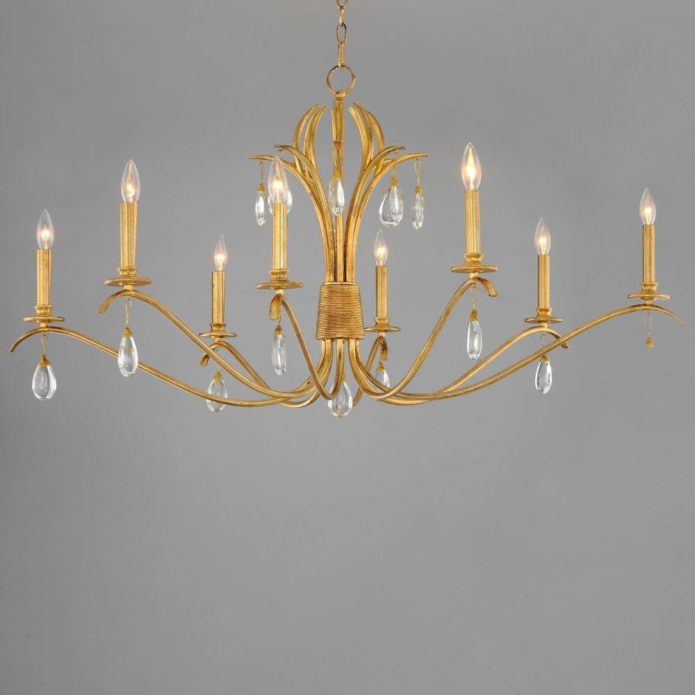 Maxim Lighting 12748CHGL Eden 8 Light 48 Inch Charcoal Gold Leaf Chandelier Ceiling Light - Front View