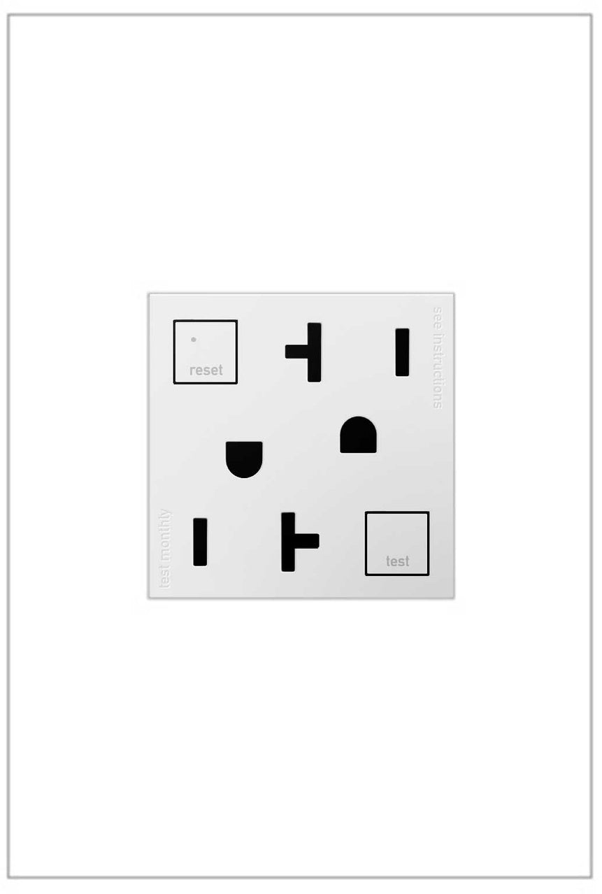 Legrand AGFTR2202W4 20A Tamper-Resistant Self-Test GFCI Duplex Receptacle - Finish: White