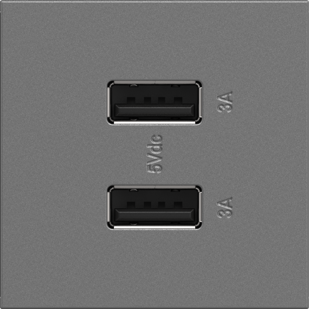Legrand ARUSB2AA6M4 3.1A Ultra-Fast USB Outlet Type A Module - Finish: Magnesium