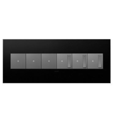 Legrand AWP6GGR1 6-Gang Screwless Decorative Wall Plate with Microban - Finish: Graphite