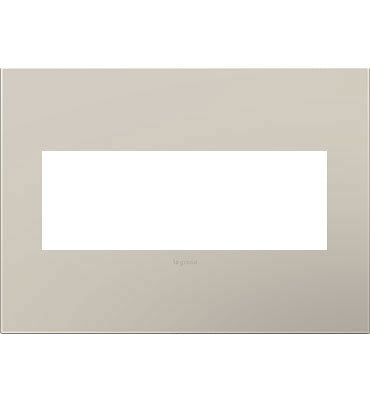 Legrand AWP3GGG4 3-Gang Screwless Decorative Wall Plate - Finish: Greige
