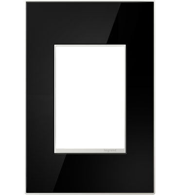 Legrand AWM1G3MB4 Mirror 1-Gang-Plus Screwless Wall Plate - Finish: Black Mirror