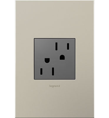 Legrand ARTR202M4 20A Dual Tamper-Resistant Outlet - Finish: Magnesium