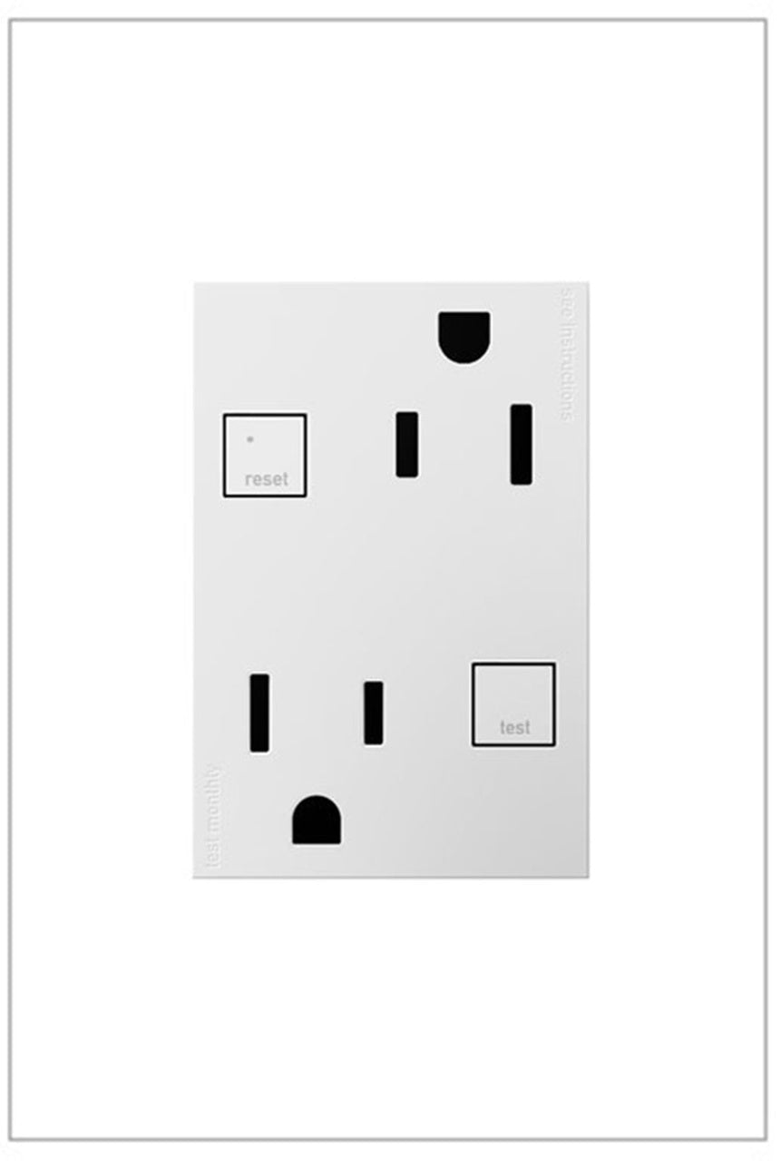 Legrand AGFTR2153W4 15A Plus Size Tamper-Resistant Self-Test GFCI Duplex Receptacle - Finish: White