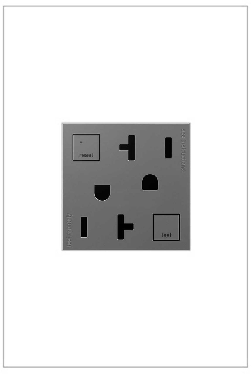 Legrand AGFTR2202M4 20A Tamper-Resistant Self-Test GFCI Duplex Receptacle - Finish: Magnesium