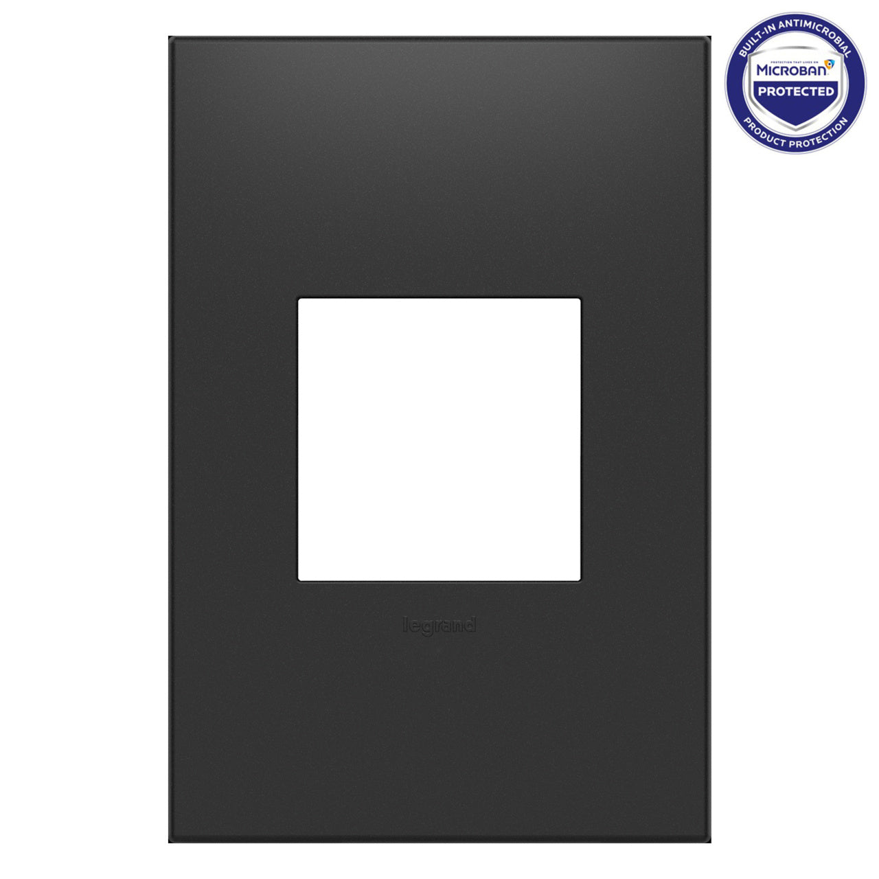 Legrand AWP1G2GR6 1-Gang Screwless Wall Plate with Microban - Finish: Graphite
