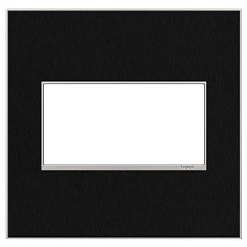Legrand AWM2GBLS4 2-Gang Screwless Wall Plate for Designer Switches and Outlets - Finish: Black Stainless