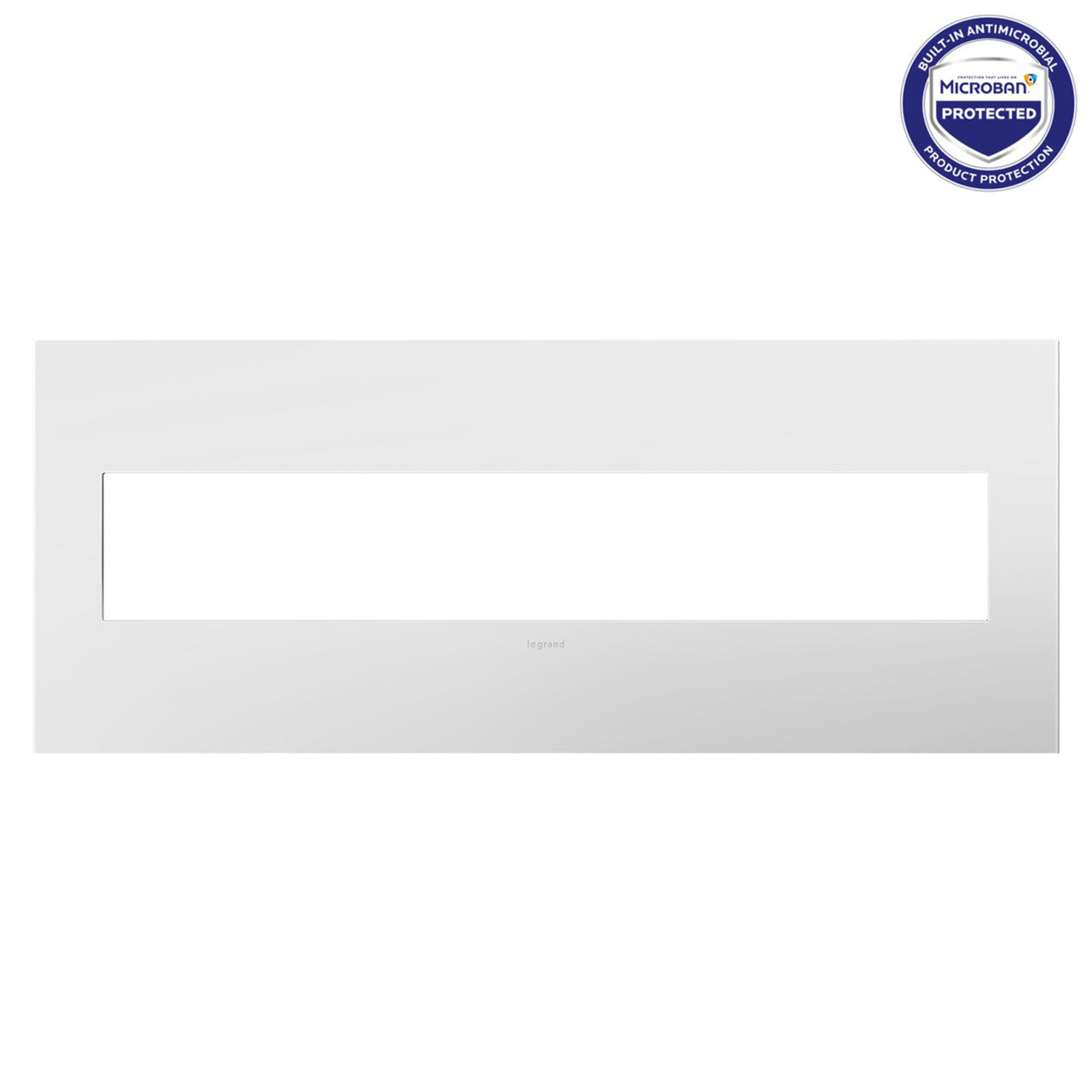 Legrand AWP6GWH1 6-Gang Screwless Wall Plate with Microban - Finish: Gloss White