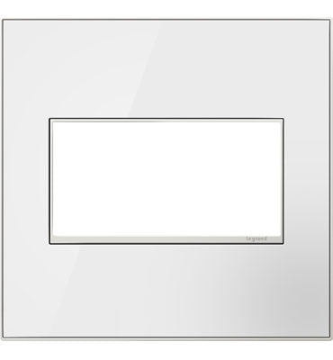 Legrand AWM2GMW4 Mirror 2-Gang Screwless Wall Plate - Finish: White Mirror