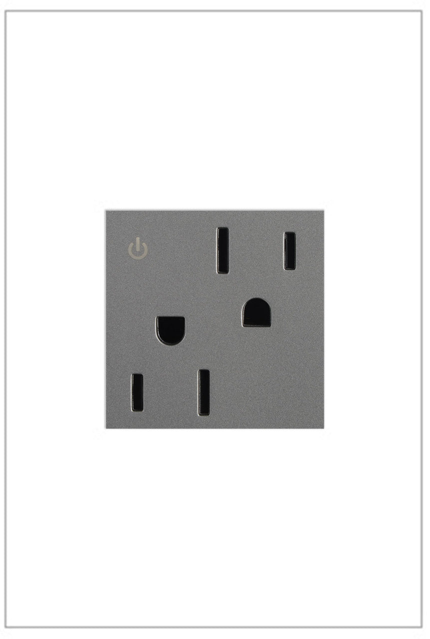 Legrand ARCD152M10 15A Tamper-Resistant Dual Controlled Outlet - Finish: Magnesium