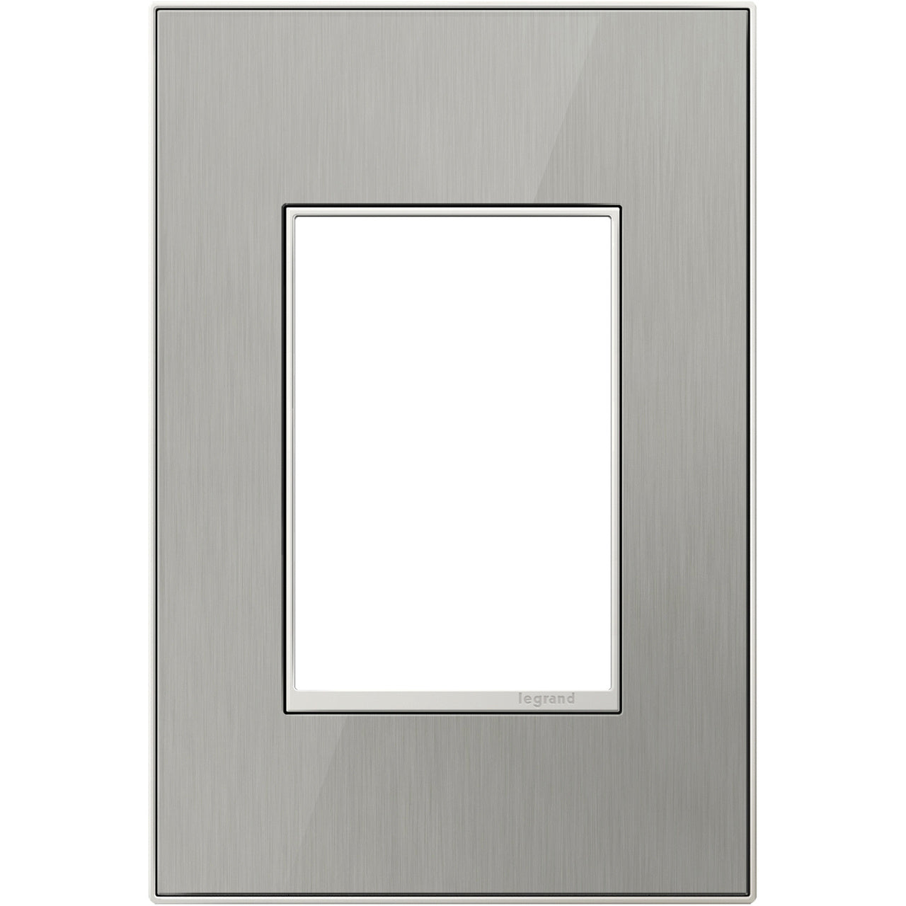 Legrand AWM1G3MS4 1-Gang Plus Screwless Wall Plate for Designer Switches and Outlets - Finish: Brushed Stainless