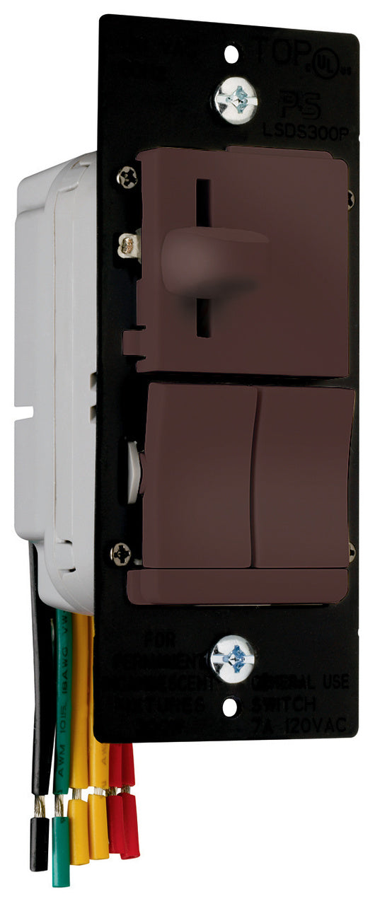 Wattstopper LSDS300PV LS Trademaster Incandescent Slide Dimmer and Switch - Finish: Brown