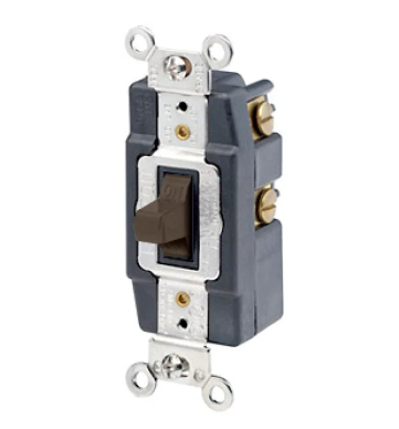 Leviton 1281 Toggle Switch, 15 Amp, 120/277 Volt, Brown