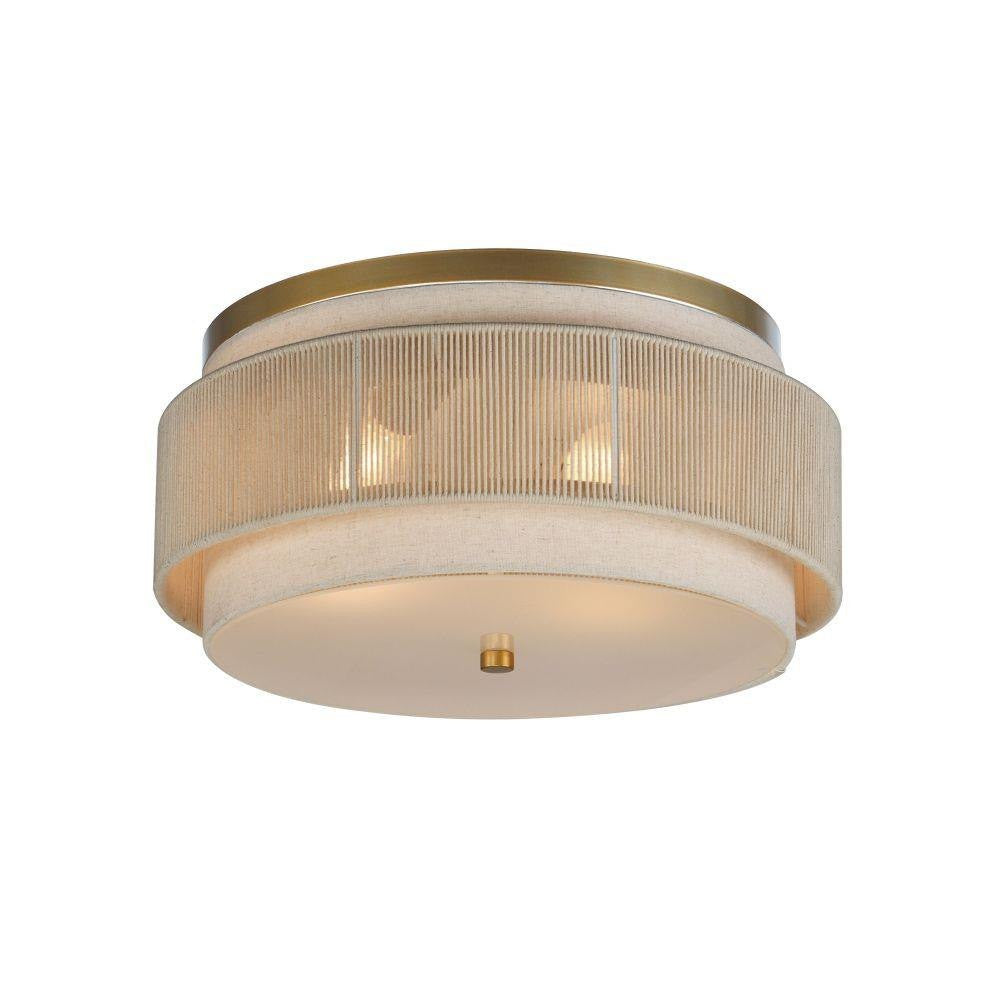 Maxim Lighting 12810OFNAB Seacliff 2 Light 16 inch Natural Aged Brass Flush Mount Ceiling Light