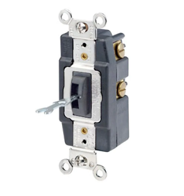 Leviton 1285-L Locking Toggle Switch, 20 Amp, 120/277 Volt, Black