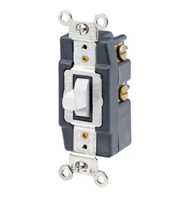 Leviton 1285-W Toggle Switch, 20 Amp, 120/277 Volt, White