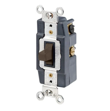 Leviton 1286 Toggle Switch, 20 Amp, 120/277 Volt, Brown