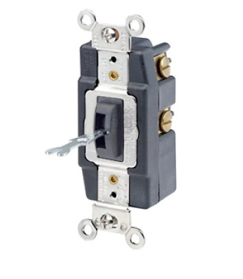 Leviton 1287-L Locking Toggle Switch, 30 Amp, 120/277 Volt, Black