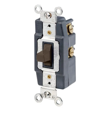 Leviton 1287 Toggle Switch, 30 Amp, 120/277 Volt, Brown