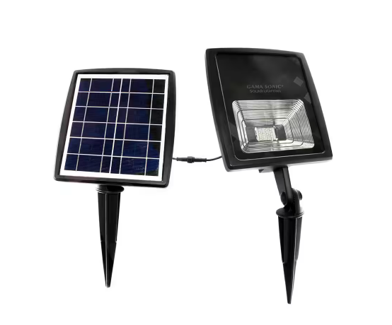Gama Sonic 203001 Solar Powered Dual Color Integrated LED Black Outdoor, 250 Lumens