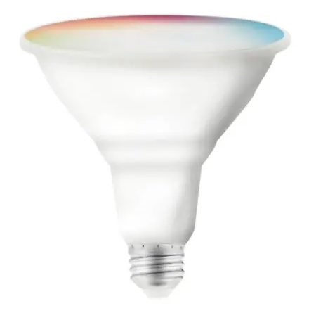 SATCO S11258 Smart LED PAR38 Bulb, E26, Wattage 15W, Lumens 1200 lm, Voltage 120V, RGB & Tunable White